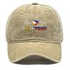 Heart-shaped Flag of Philippines Washed Cotton Snapback Baseball Caps Man's Cap Sporting Adjustable Baseball Hat