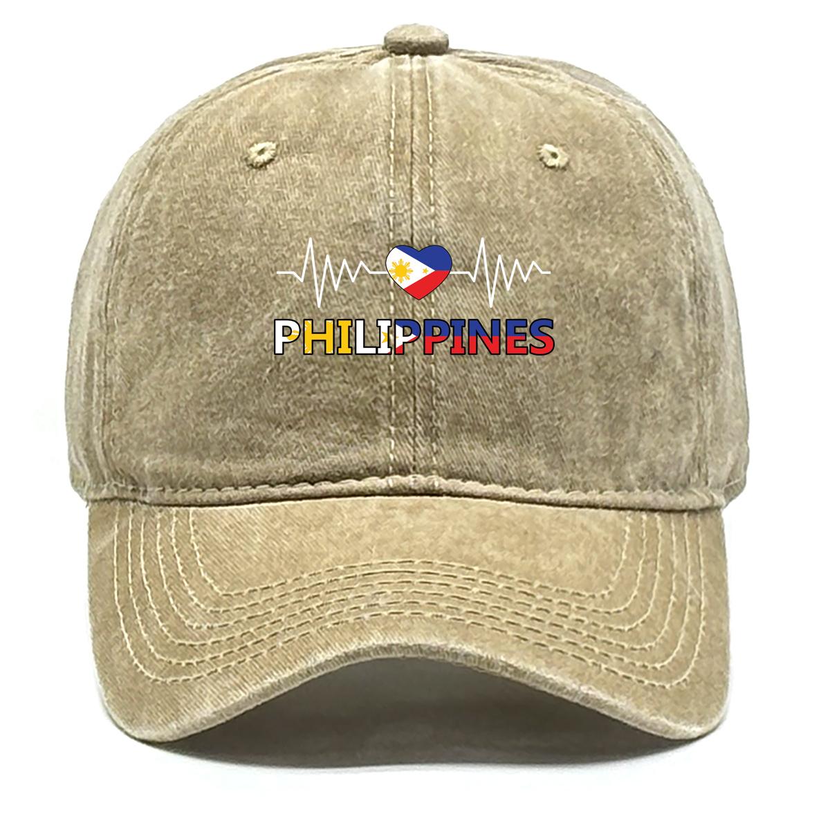 

Бейсболка Снэпбэк из Вареного Хлопка с Флагом Филиппин в Форме Сердца Мужская Кепка Спортивная Регулируемая Бейсболка