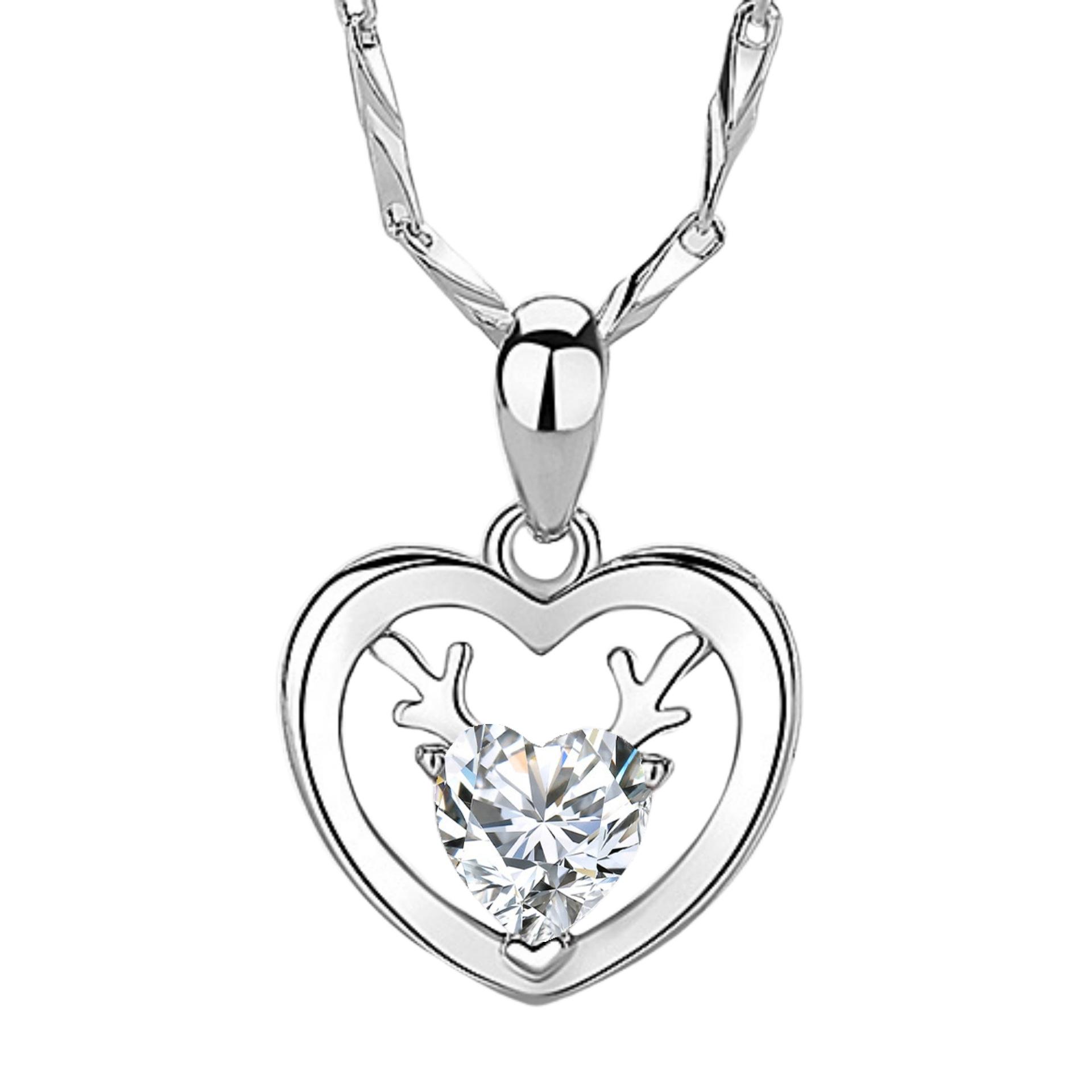 

Корейская версия нового продукта, олень, у вас есть кулон в форме сердца, ожерелье с рогами