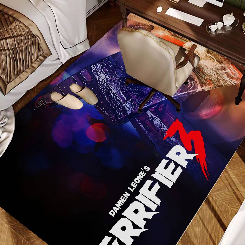 T-Terrifier 3 Horror Clown Movie Floor Mat Cheaper Anti-slip Modern Living Room Balcony Printed Bedside Mats