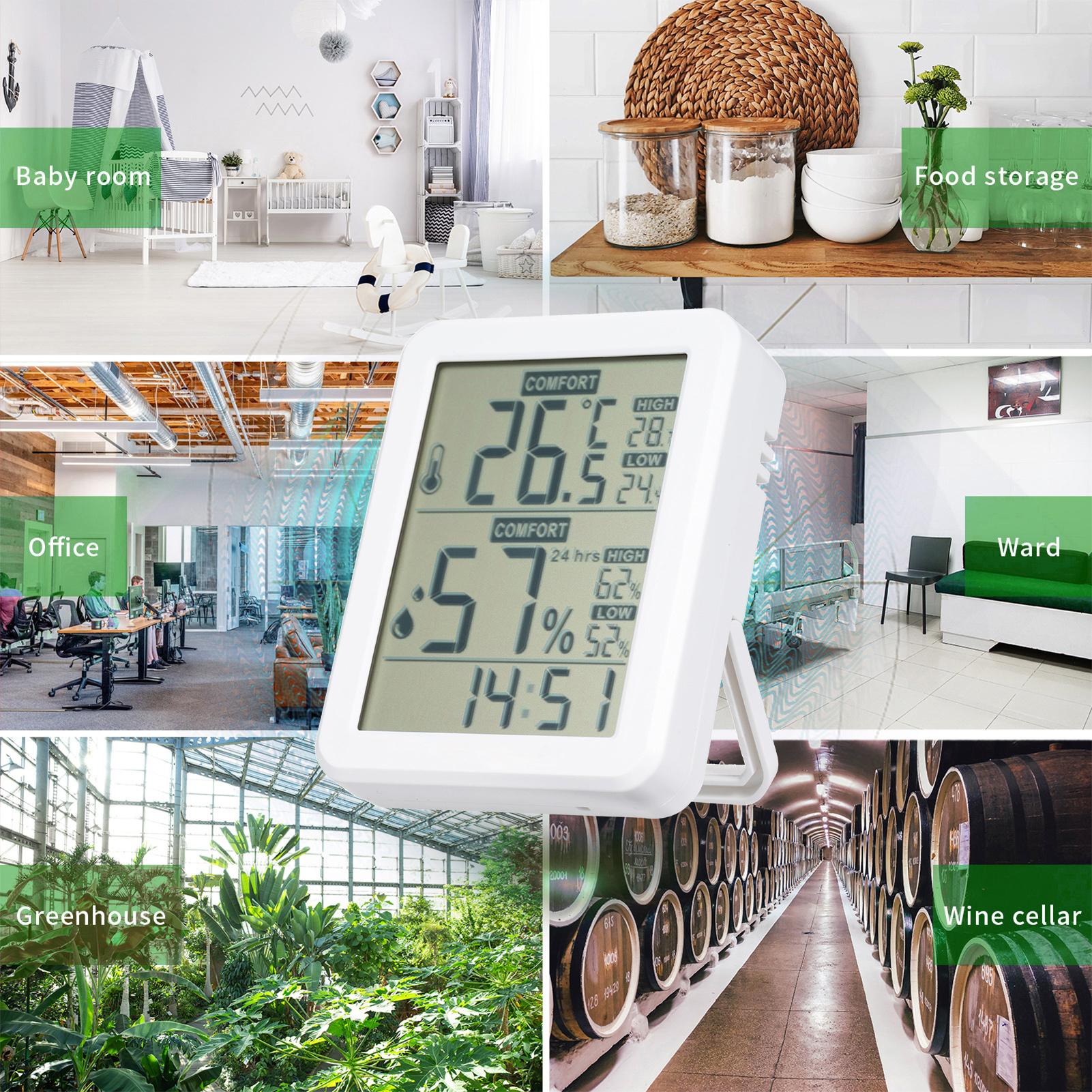 

HABOTEST Mini Digital Hygrometer and Thermometer Indoor Humidity Meter Room Temperature Sensor with Stand and Hole HT682