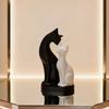 Black White Cat Figurine Set Artistic  Home Decor LivingRoom Desktop Ornament Cute Kitten Decoration Small Ornament Ideal Gift