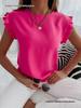 Women's Short Sleeve Round Neck Pleated Top