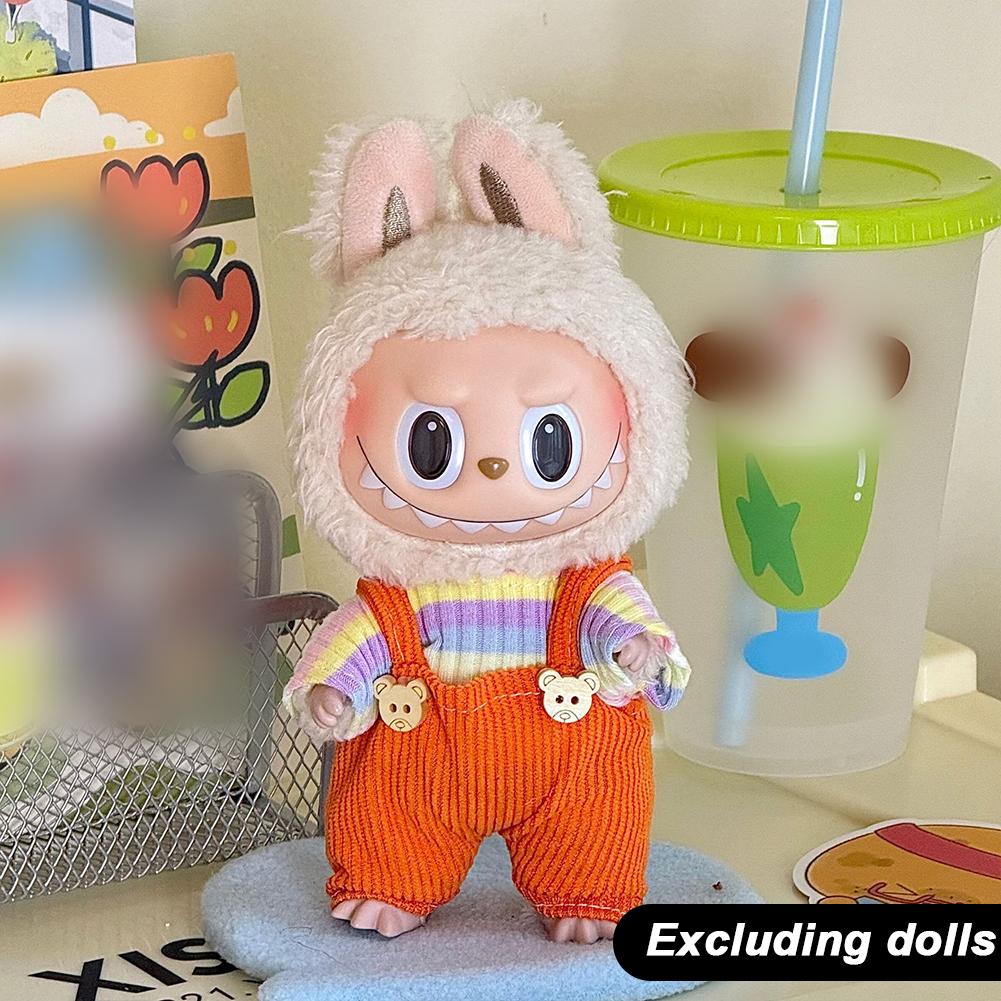 For 17cm Labubu Doll Clothes Fashion Clothes Dress Doll Clothes Color Match Overalls Dolls Accessories Cute Decoration Little Clothes