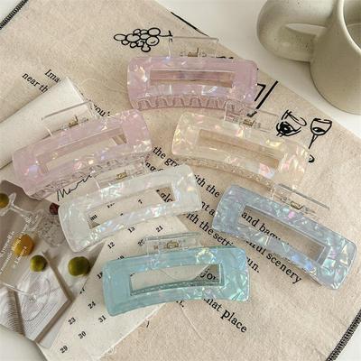 2024 Spring/Summer Acrylic Large Square Shark Hair Clip - High-End Style