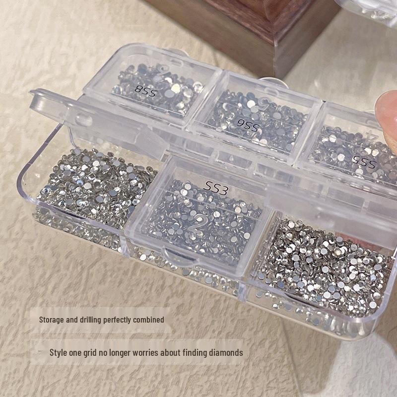Mixed Irregular Flatback Nail Art Box: Super Shiny Snowflake Rhinestones & Mini Zircon Stars