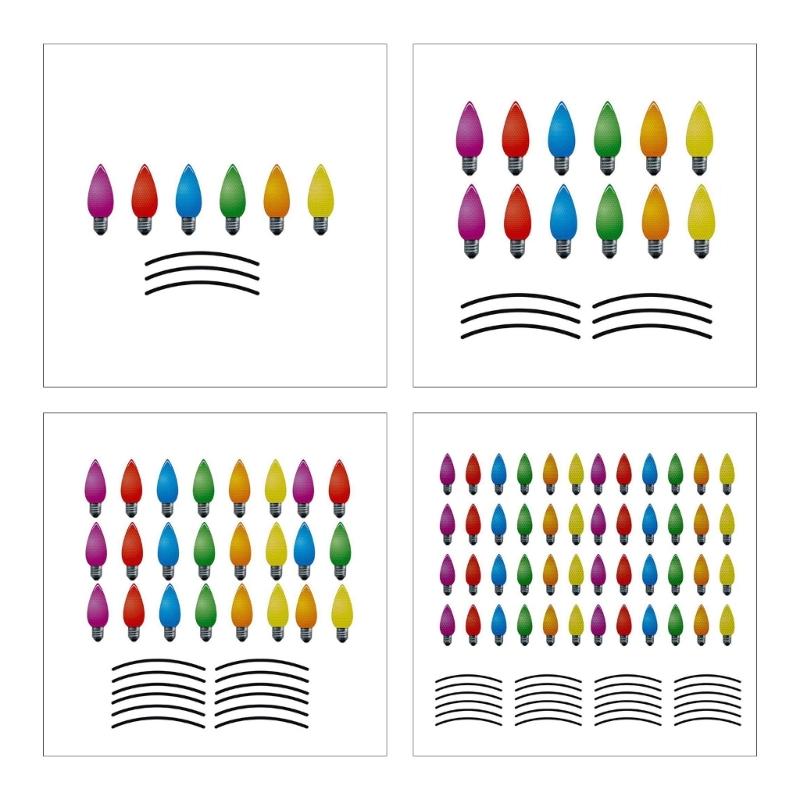Christmas Light Bulb Line Stickers Magnetic Reflective XmasLights Bulb Sticker