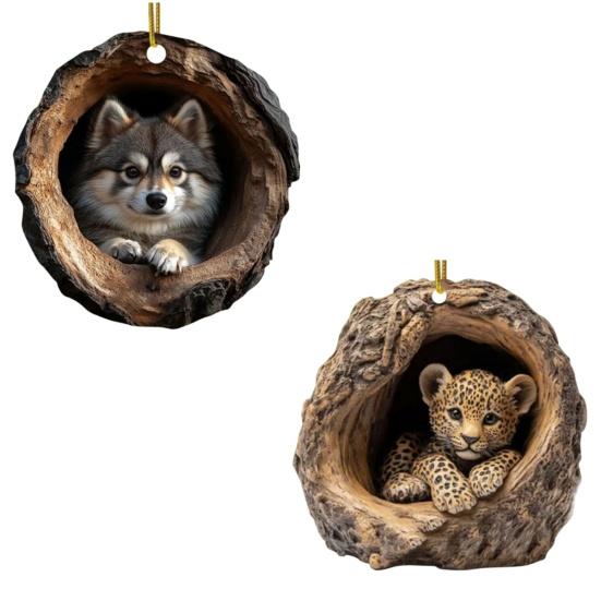 Weihnachtsbaum Anhänger Hängender Acryl Schmuck mit Kordel Einfach zu Installieren Entzückende Tierform Feiertags Festliche Dekoration