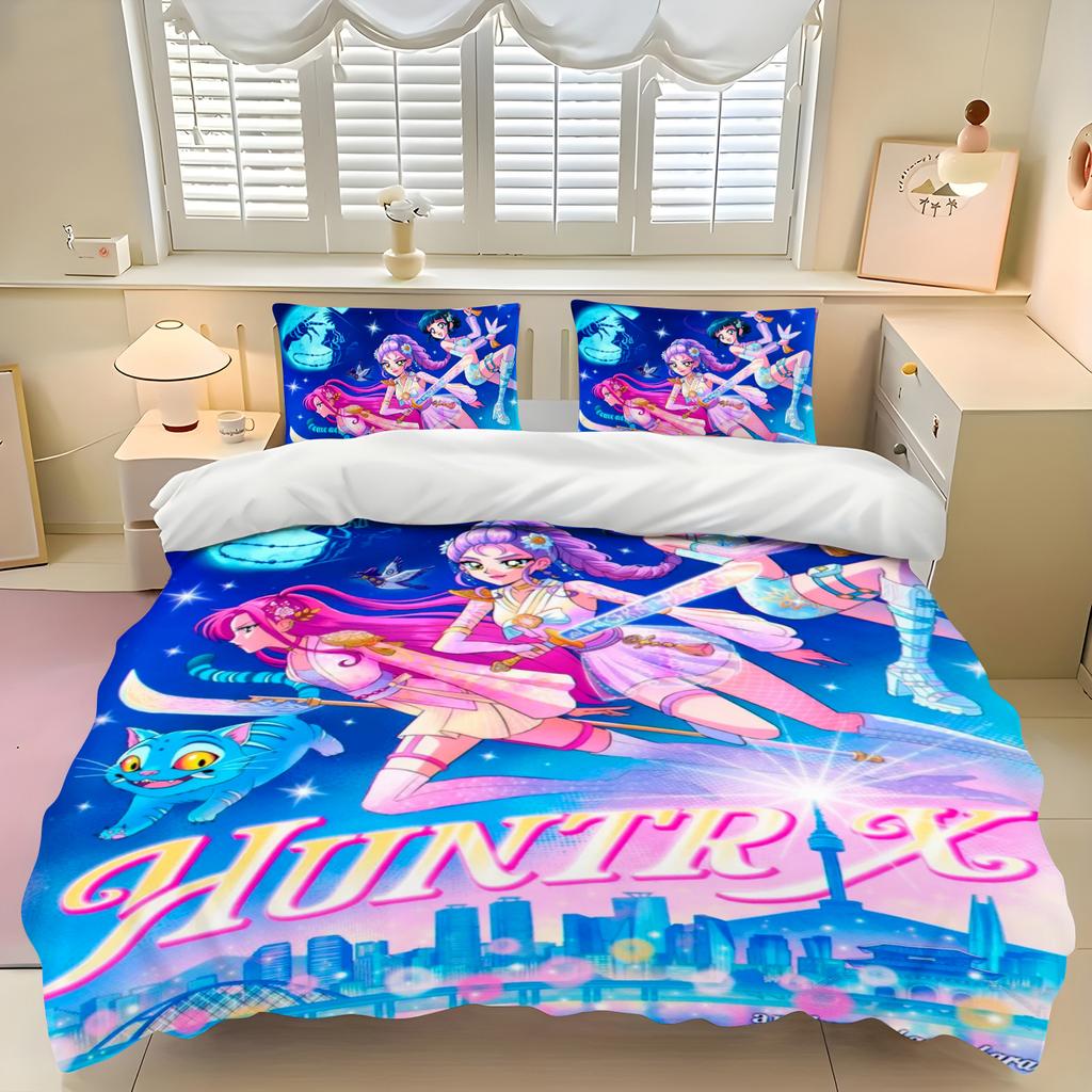 K-Pop: Juego de Funda Nórdica Demon Hunters Ropa de Cama Linda con Fundas de Almohada Gran Regalo Decoración de Habitación Infantil Perfecto para Habitación de Invitados Hogar