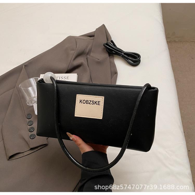 Korean version of fashion handbag 2025 spring new women's bag texture shoulder bag letter messenger bag French underarm bag