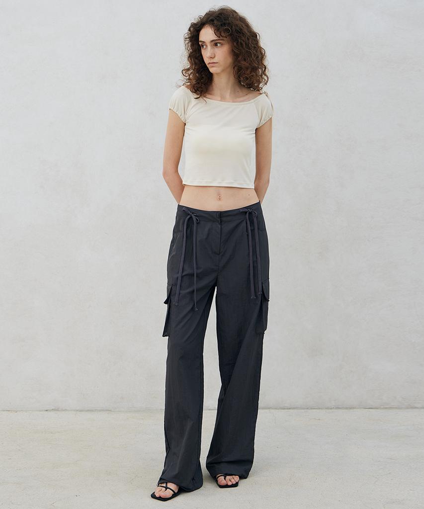 ITOV SEOUL Shirred Boat Neck T-Shirt Cm
