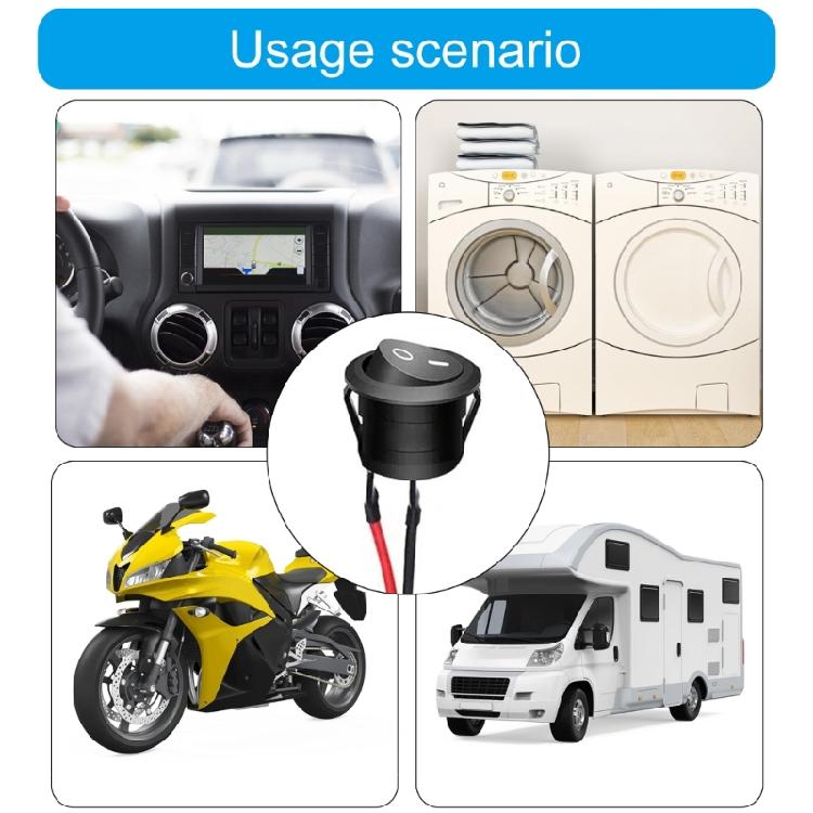 Round Rockers Switch ON Offs 23mm Toggle Switch 12V for Car Marine Boats Trailer Prewired 2 Pin Switch