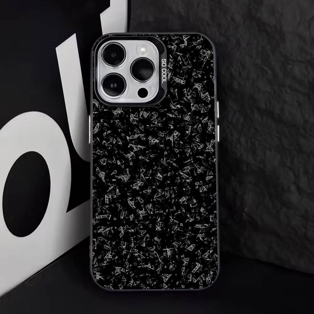Carbon Fiber Pattern Phone Case For iPhone 17,16,15,14,13,12,11 Plus,Pro Max,XS,Colorful Silver Black Cover