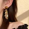 Maillard Round Leaf Fringed Earrings High-End Light Luxury Stud Earrings Exquisite Niche Earrings