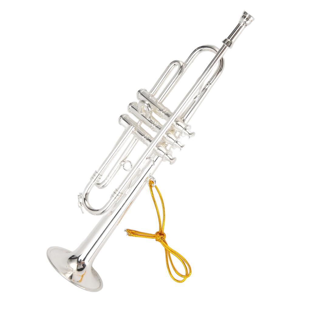 Miniature Trumpet 14cm 5.5in Silver Copper Exquisite Lifelike Mini Trumpet Decoration