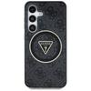 Pouzdro Guess 4G Glitter Triangle Buttons Magsafe Pro Samsung Galaxy S25 Černé
