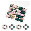 Kerst Stick-on Nagels Witte Sneeuwvlok Glinsterende Press-On Nagels Mode Vierkant Kort Winter Kunstnagels voor Vrouwen