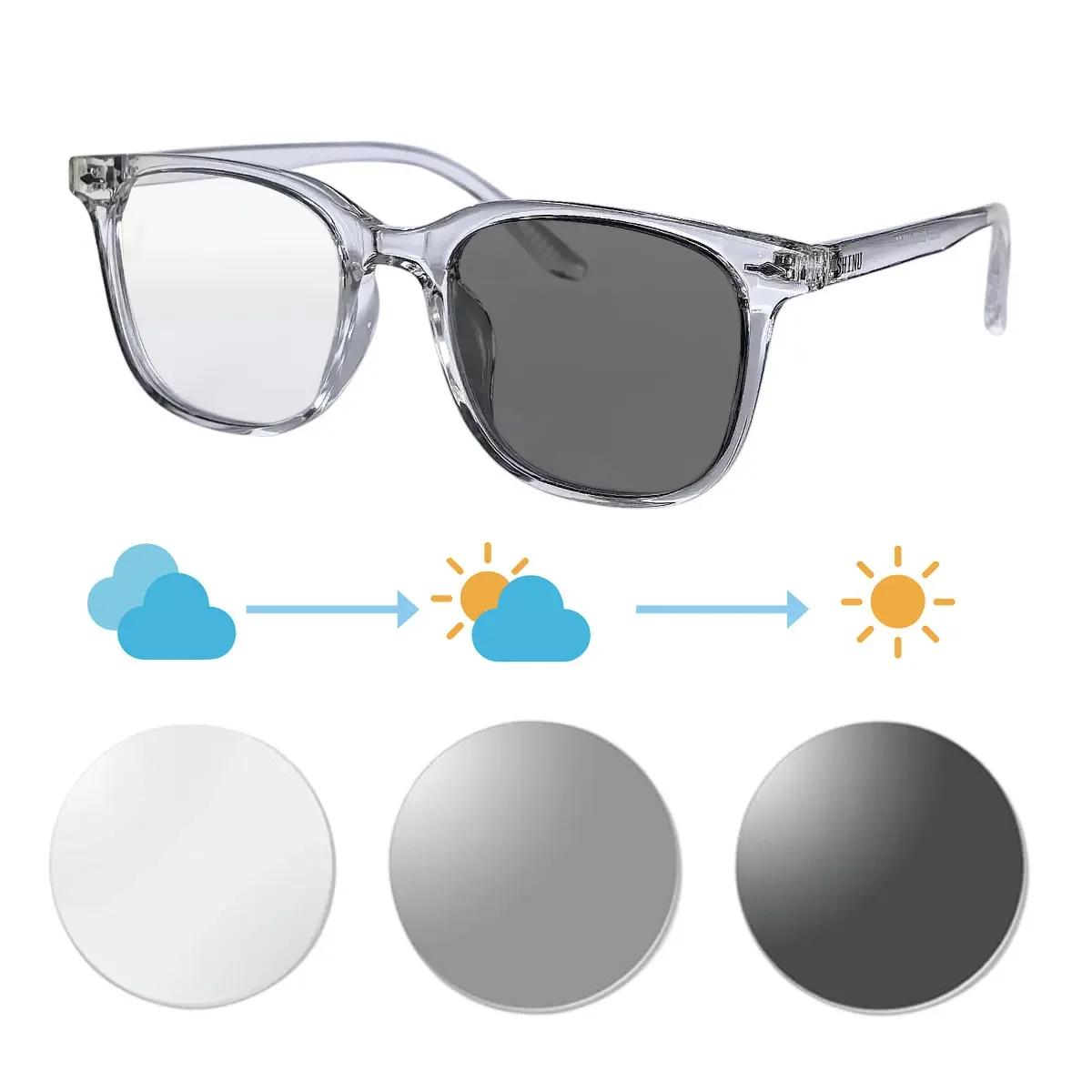 SHINU Shortsighted Glasses Women Photochromic Myopia Glasses Transition Lenses for Myopia with UV Protection myopia 1.75