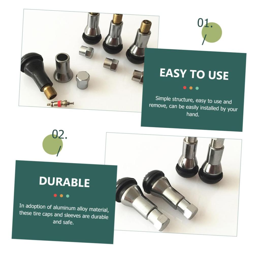 Sett med 12 Tr413ac Dekorative Hvite Ventilknotter Tpms Dekkventiler Ventilknotter