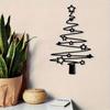 1-Piece Minimalist Xmas Tree Wall Art Metal Decor Rustproof Indoor Outdoor Holiday Home Garden Yard Decoration Sculpture Gift