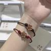 Mahagoni Armband, Kleine Blume Handseil, Weiblich Handgewebt Umschlag, Sicheres Pfirsichblütenrotes Seil, Geschenk.