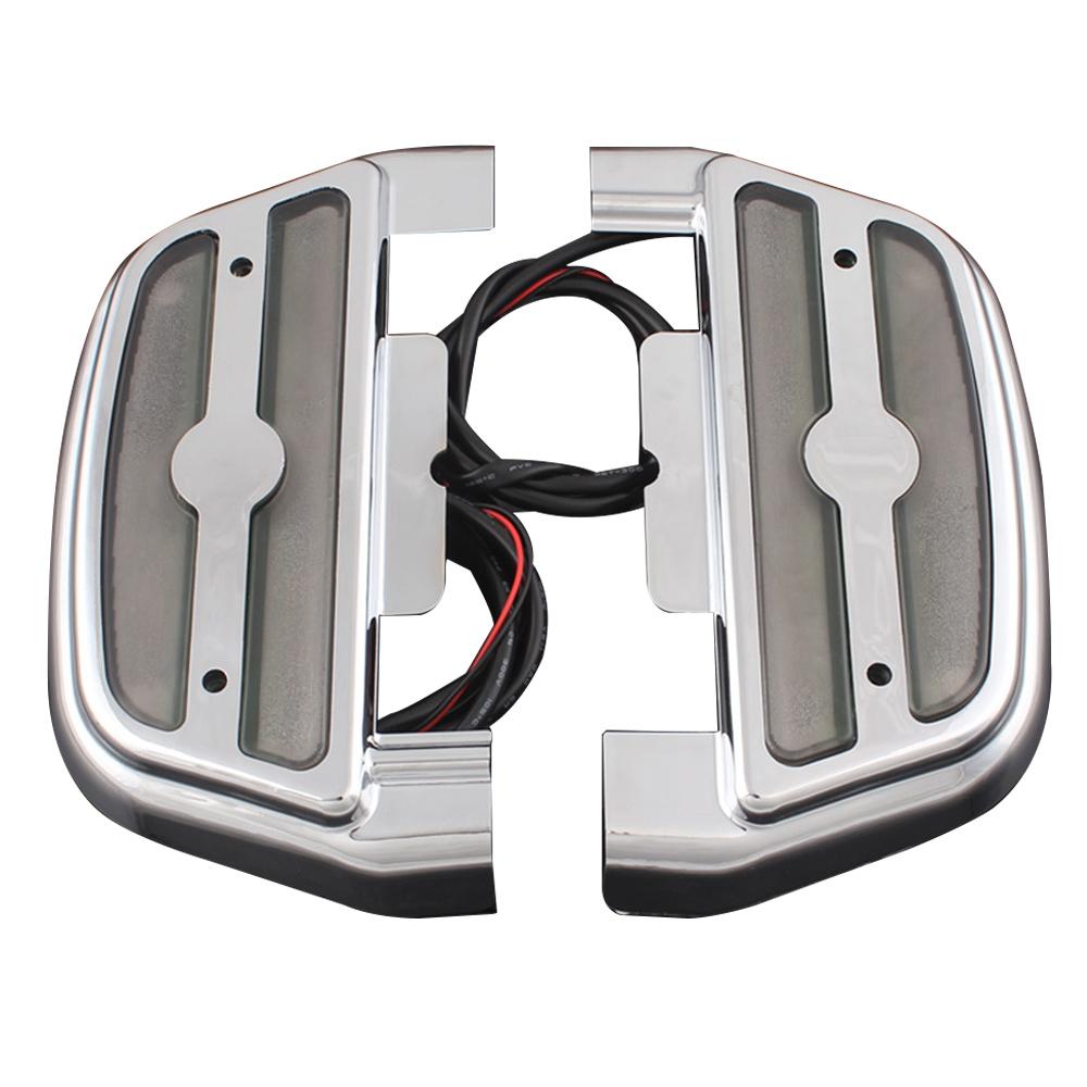 Motorcycle Accessory LED Light Rear Foot Rests Passenger Footboard Floorboard Covers For Harley Davidson Touring Glide Trike