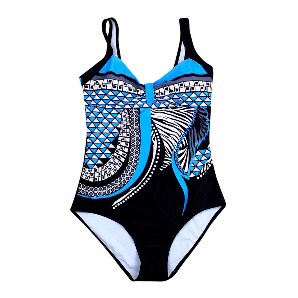 Women Summer Backless Sexy Print Swimwear Beachwear Siamese Swimsuit Bikini Set