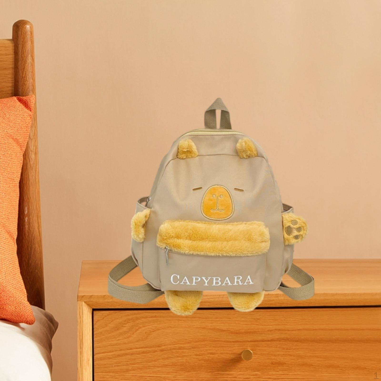

Capybara Plush Backpack Cartoon Casual Stuff Bookbag для взрослых девочек женщин мальчиков Yellow Ear