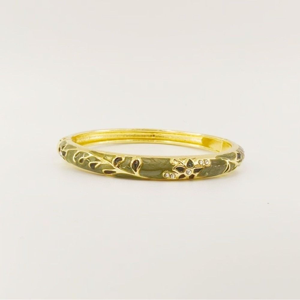 Traditional Flower Bangle Colorful Women's Hand Bracelet Vintage Cloisonne Bangle Jewelry Gifts
