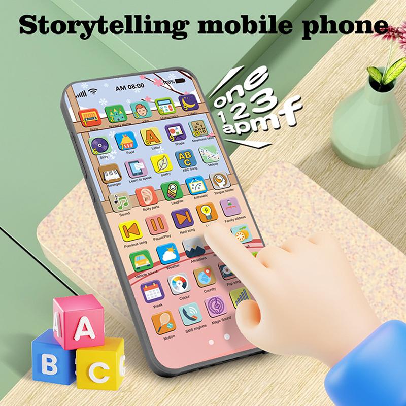 1 Set Smartphone Early Mobile Phone With Light Touch Screen Phone Rechargeable 10000 Functions Educational Content Kids Toy