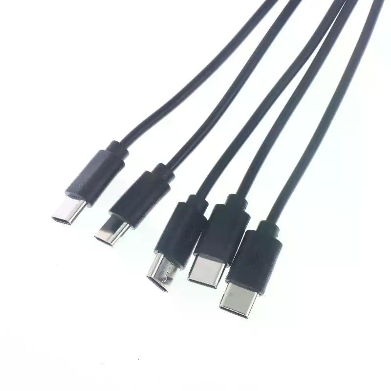 20cm USB To Type-c Splitter Adapter Cable 2/3/4/5 Port USB C Splitter Cable USB To Type C Multiple Charging Cable