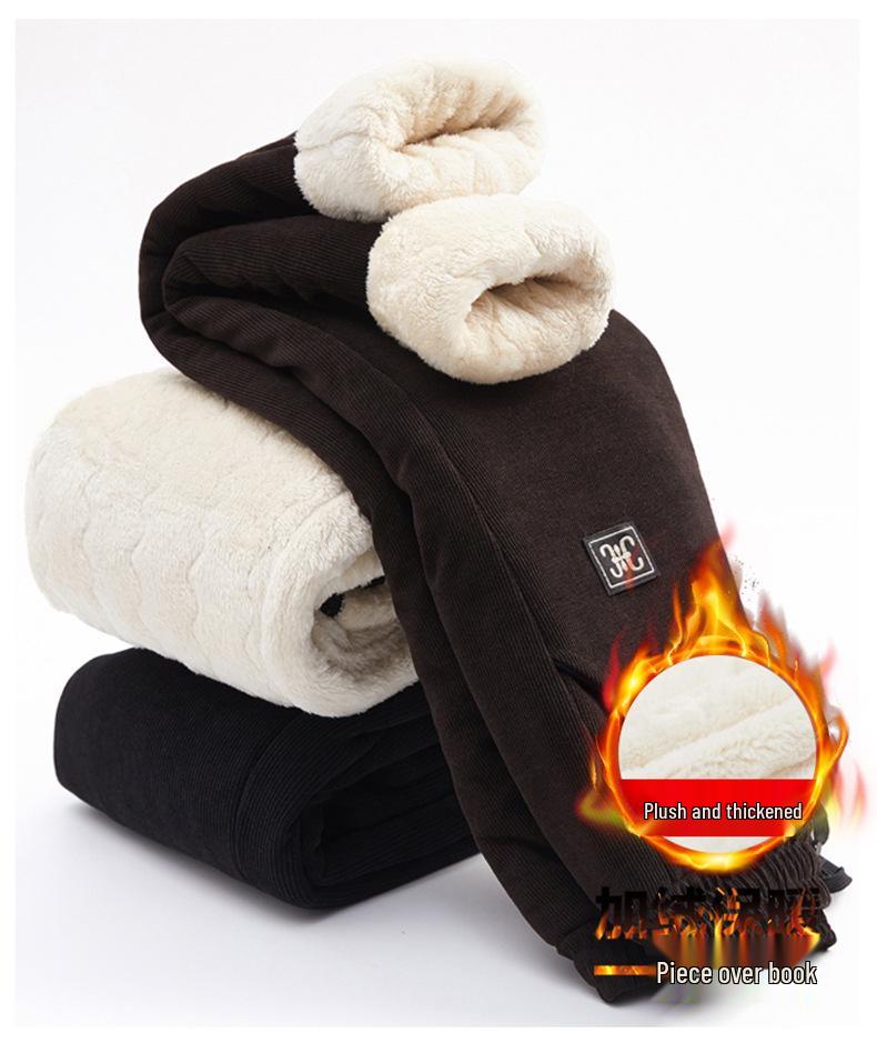 High-Waisted Fleece-Lined Winter Pants for Middle-Aged and Elderly Women