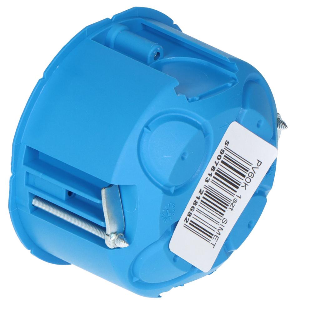 Plasterboard flush-mounted box, tile, blue PV60K