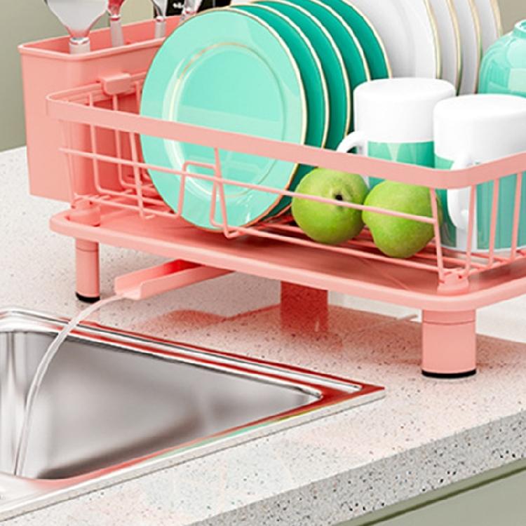 Convenient Dishware Drying Rack Including Extendable Water Tray And Corrosion Resistant Metal Frame For Small Spaces