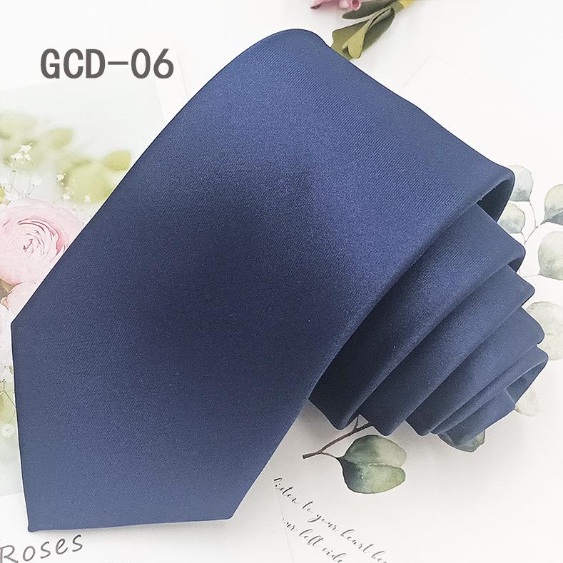 High-Density Yarn-Dyed Black Polyester Silk Tie - 8cm, Formal & Casual