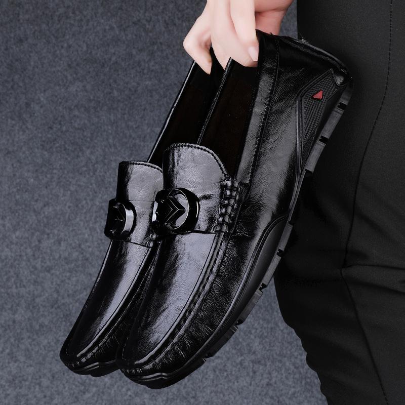 2025 Genuine Leather Men Loafers New Handmade High Quality Non-Slip Men Leather Flats Luxury Brand Versatile Comfy Driving Shoes