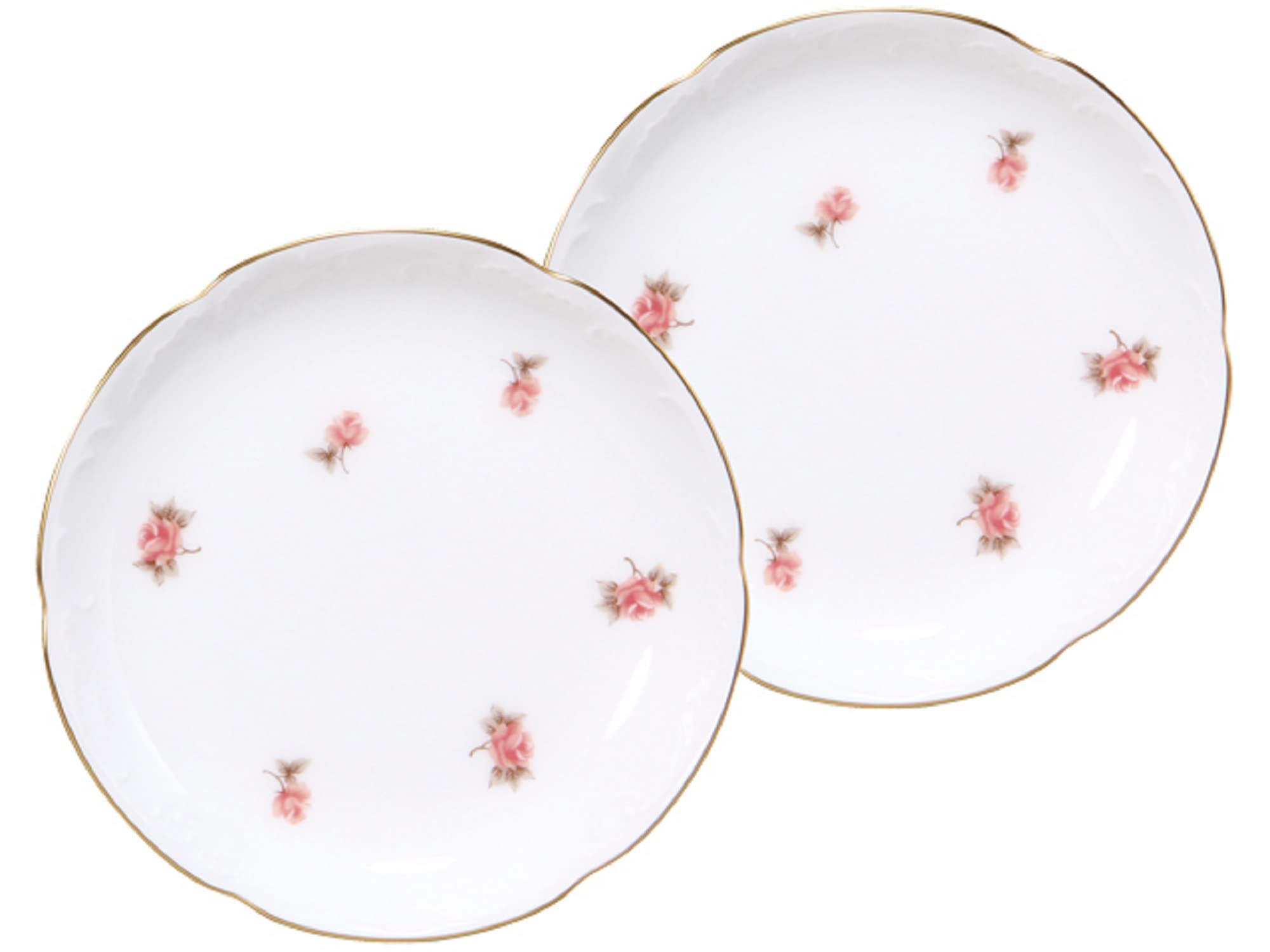 

Okura Art Pottery Small Flower 15cm Individual Plate Pair Set, Made in Japan, 54HR/5211