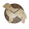A Stylish Wooden Wall Clock Featuring a Golden Retriever In This Analog Clock Is Perfect for or Any Beige. Silent, Bedrooms, Homes, Room.
