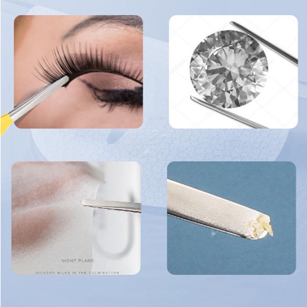 Facial Mask Clip Super Hard Round Mouth Clip Flat Mouth Tweezers Stainless Steel Duck Mouth Tweezers For Makeup Routine Beauty