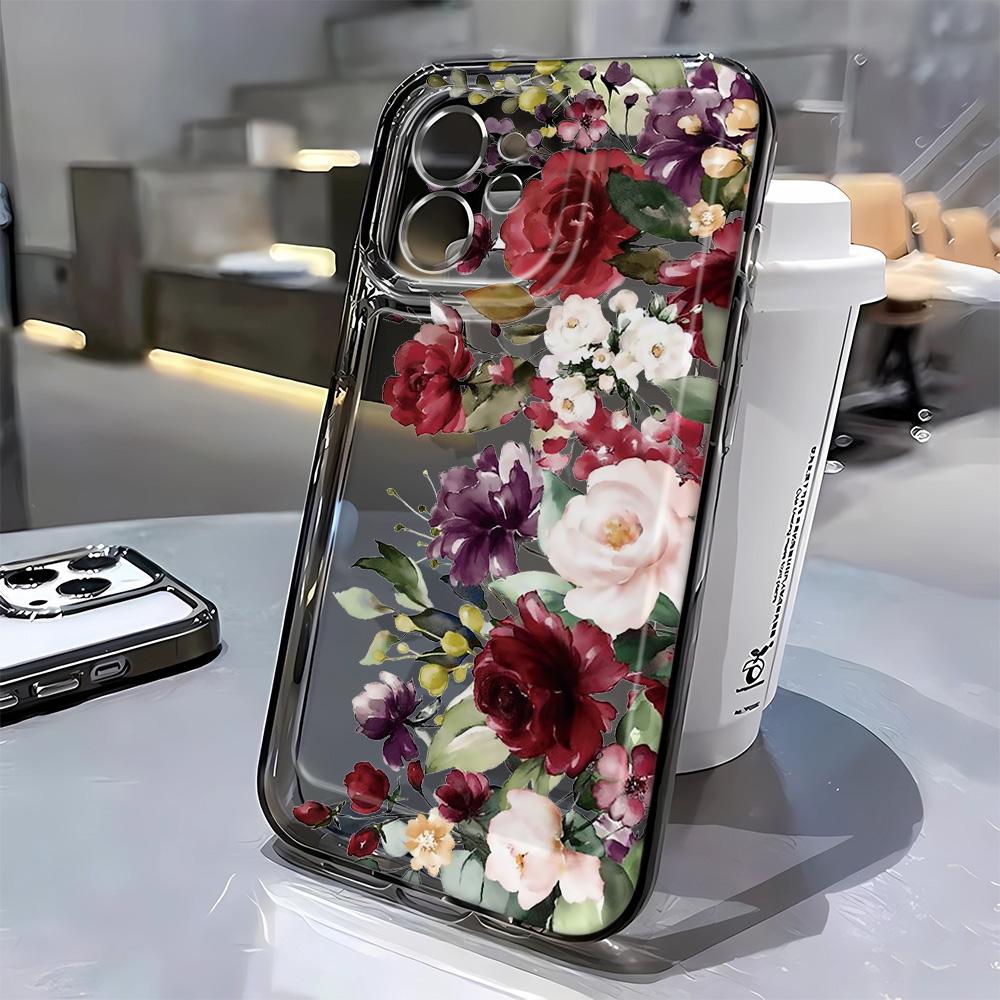 A Hundred Flowers Bloom Phone Case For iPhone 17 16 15 14 Pro 13 12 11 Max Plus 7 8 Plus 2020 Shockproof Soft Silicone Cover
