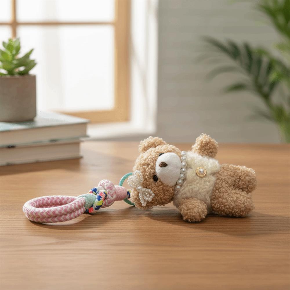 Cartoon Plush Bear Keychain Funny Key Ring Cute Bag Hanging Charms Girls