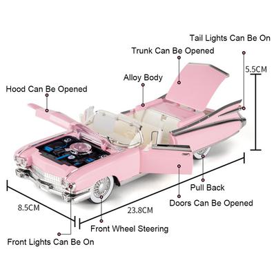 1:Modèle Réduit 24 Échelle Eldorado Biarritz 911 Voiture de Sport Jouet Métal Moulé Sous Pression Son Lumière Absorption des Chocs Modèles Décoration de Maison Cadeaux