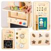 Adjustable Wooden Kitchen Step Stool for Children - Learning, Interactive, and Height-Increasing.