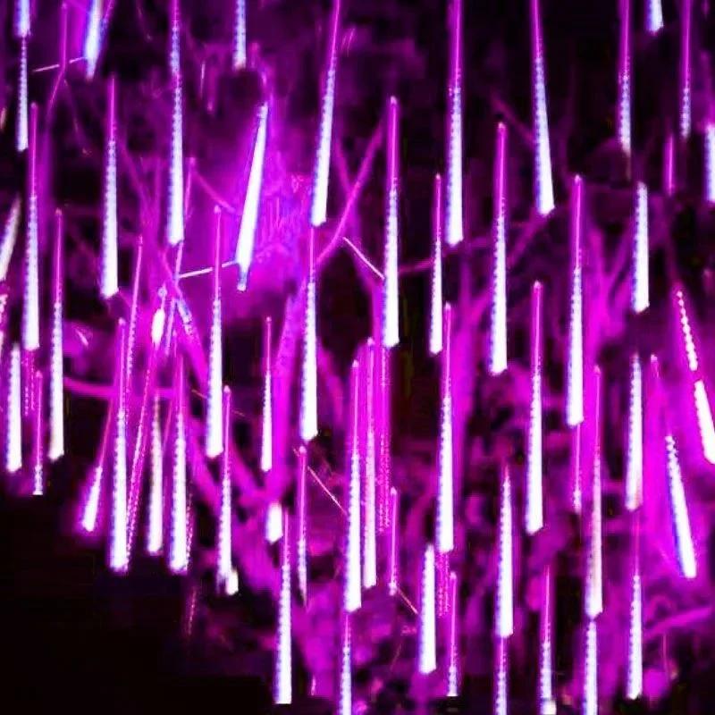 Solar Garland Lamp 30/50cm Festoon LED Fairy Meteor Shower Light String Summer Christmas Wedding Party Decoration Garden Outdoor