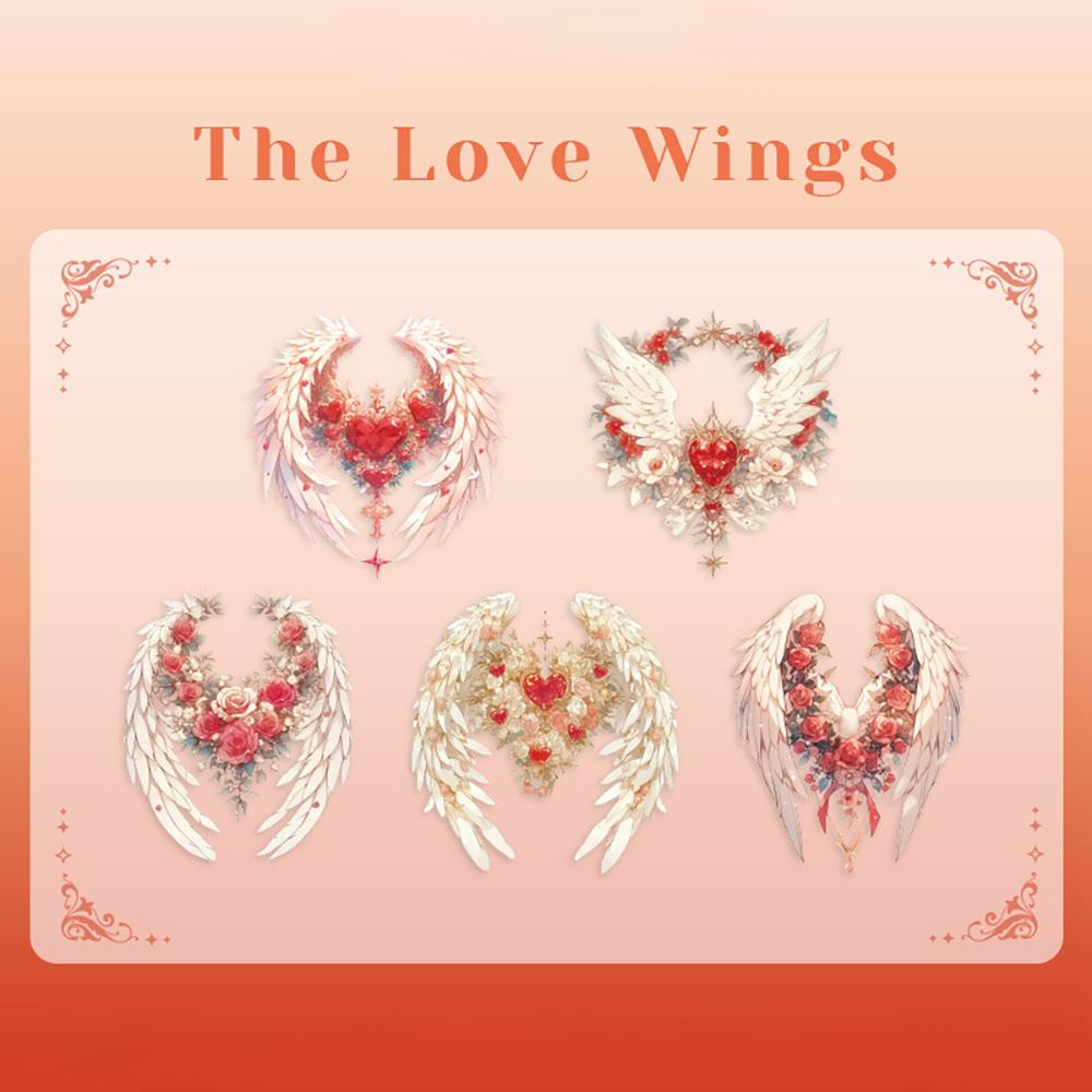 

Vintage Hot Pot Gold Stickers Bag Rose Wings Angel Wings Stickers Hand Account Base Material Stickers красный