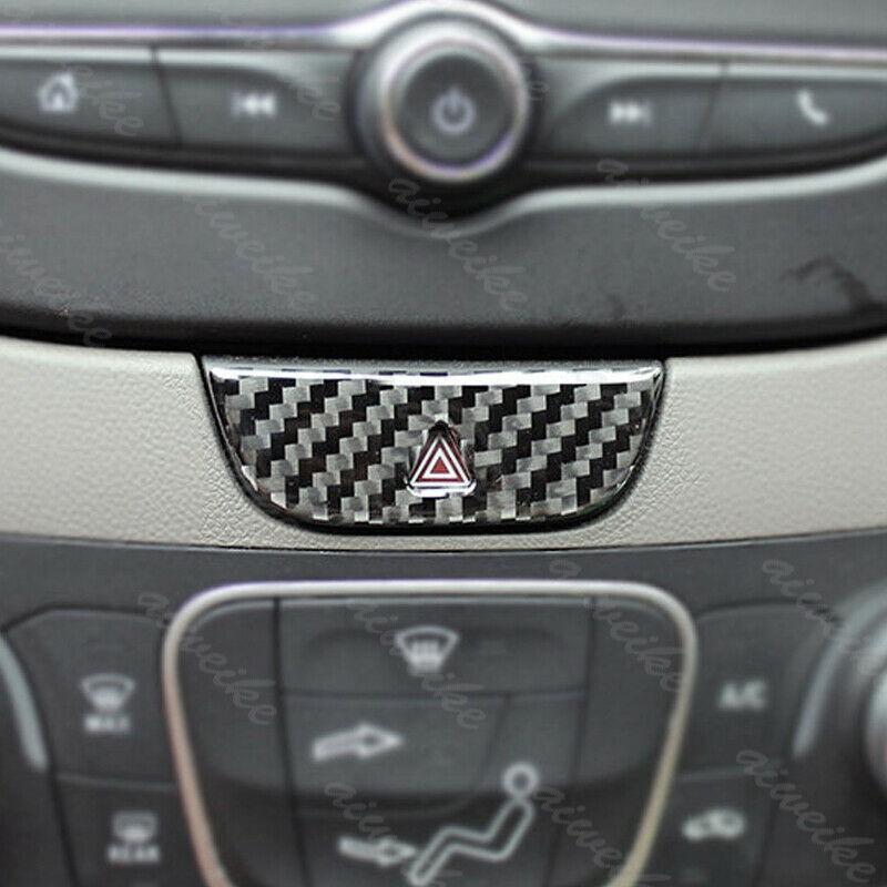 Carbon Fiber Warning Light Switch Cover Trim Fit For Chevrolet Malibu 2016-2024