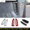 For Nissan X-Trail X Trail / Rogue T33  - 2025 ABS Chrome Red Car Front Bumper Trim Air Vent Outlet Grille Cover Accessories