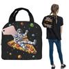 Astronaut With Pizza In Space Cartoon Insulated Lunch Bag for Women Kids Leakproof Food Boxes Thermal Lunch Box Tote