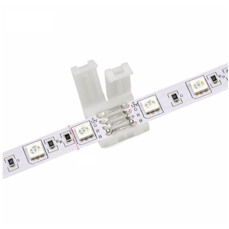 10 Stück/Los Schnellverbinder 4-PIN RGB Adapter für 5050 RGB LED Streifenlichtband Lötfrei 10mm