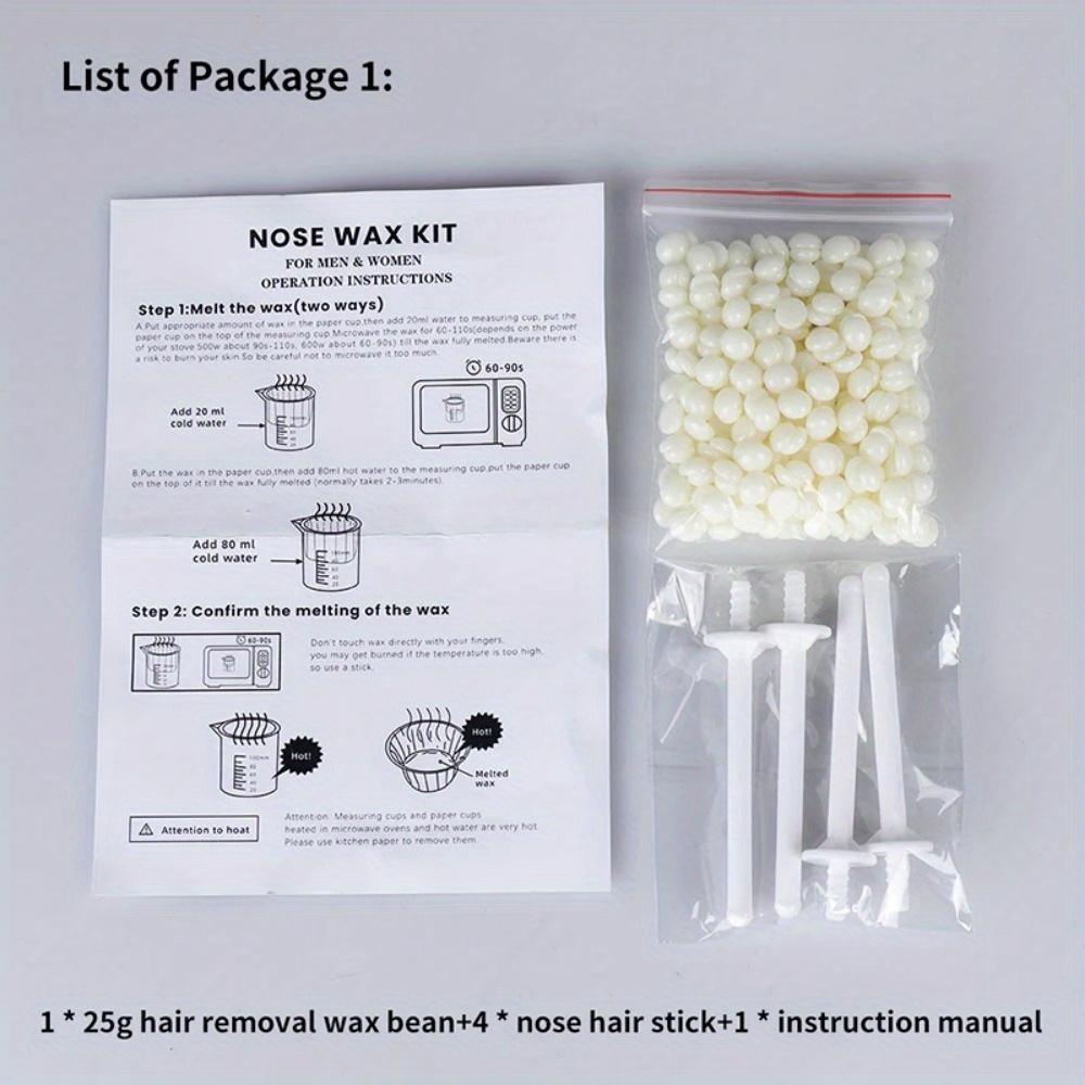 

Unisex Nose Hair Trimming Wax Kit with Ergonomic Handle, Portable Grooming Set білий